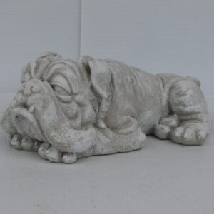 Garden Statues-Lying Bulldog