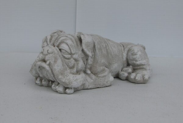 Garden Statues-Lying Bulldog