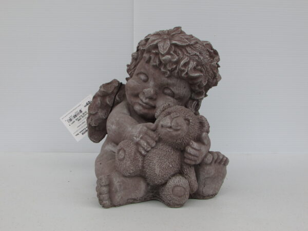 Garden Statues-Cherub with Bear