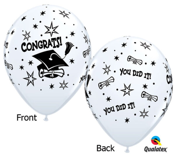 Latex Balloons-Cap & Diploma Congrats